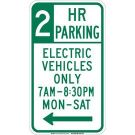 830 Pm Mon-Sat Sign - Reflective Aluminum - Green on White - 18 x 12
