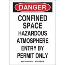 DANGER Confined Space Hazardous Atmosphere Sign - Premium Fiberglass - Black/Red on White - 20 x 14