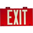 BradyGlo Exit Sign - Steel Framed, 50 Ft Viewing Distance, Single Sided With Bracket - Glow on Red - 8.25 x 15.25