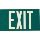 BradyGlo Exit Sign - Plastic - Glow on Green - 8.25 x 15.25