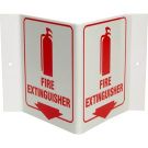 Glow-In-The-Dark Standard "V" Sign - Plastic, High Visibility V-style - Red on White - 6 x 9