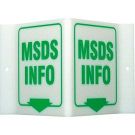 V MSDS Info Sign - Acrylic, High Visibility V-style - Green on White - 6 x 9