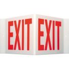 V Exit Sign - Acrylic, High Visibility V-style - Red on White - 8 x 15