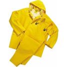 Classic, .35mm PVC/Polyester 3 pc suit,Snap Jacket & Bib Pant, Yellow - 4XL