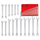 Combination Wrench Set, SAE 31 Piece 5/16 - 2-1/2 Inch Size Range 12 Point 15 Degree Offset Head Satin Finish W/ Pouch