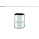 Hand Socket 3/8 Inch Drive X 19 Millimeter 12 Point Standard Length Full Polished Finish 1-3/16 Inch OAL