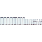 3/8"drive Metric Hand Socket Set 18 Piece 3/8 Inch Drive 6-23 Millimeter Size Range 12 Point Deep Length Chrome Finish