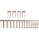 1/2 Inch Drive SAE 19 Piece Deep 6 Point Socket Set