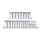 1/2 Inch Drive Metric 23 Piece Deep 12 Point Socket Set, full polish, 10 mm thru 32 mm