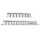 1/2 Inch Drive Metric 23 Piece Standard 6 Point Socket Set, full polish, 10 mm thru 36 mm