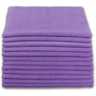 Purple Microfiber Towels, 16" x 16", 45 Gram, 275 GSM (15 Packs of 12)