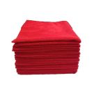 Red Microfiber Towels, 16" x 16", 35 Gram, 215 GSM (15 Packs of 12)