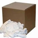 Rags 25 Lb Box Recycled White Cotton and Polyester Sheeting