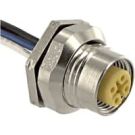 M12 Panel Mount Receptacle 4 Pin Female Rear with leads and PG 9 Threads (FKFD 4.4-0.5)