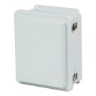 Hinged Enclosure, NEMA 4x, Twist Latches, Fiberglass, 12" x 10" x 7", Gray