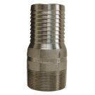 King 2 Inch Combination Straight Nipple - NPT Threaded - 316 Stainless Steel