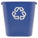 Medium Deskside Recycling Container Blue 15 Inch High, 10 Inch Wide, 14 Inch Deep