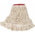 Large 5" Red/white 4-ply Cotton All-purpose Looped End Blend Mop Head