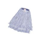Large 1" Blue/white 4-ply Polyester Tightly Twisted Looped End Blend Mop Head