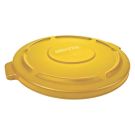 22.4" X 1.9" Yellow Polyethylene Durable Snap-on Container Lid - Fits 32 Gal Brute Cans