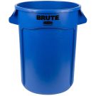 Brute Container With Venting Channels, 32 Gal, Blue
