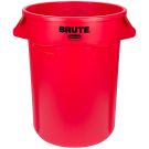Brute Trash Can -44 Gallon Plastic, Round, Food Rated - Red