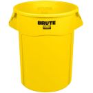 Brute 55-gallon Trash Can - Plastic, Round, Food Rated - Yellow