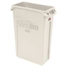 Slim Jim 23-gal Rectangle Slim Trash Can, 20"l X 11"w X 30"h, Beige