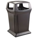 Rubbermaid Ranger Fire-Safe Square 45 Gallon Container, 4-Way Opening StructuralvFoam, Black