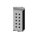 Pushbutton Encl - Extra Deep - 10 PB x 22.5 mm - Steel/Gray