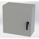 Enviroline Series Single-Door Enclosure,Seams Continously Welded, concealed Hinges, Carbon Steel, Gray, NEMA 3R,4,12,13 & IP66, 24x24x12,with 3-Point Hardware