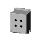 Pushbutton Encl - Extra Deep - 4 PB x 22.5 mm - Steel/Gray