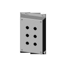 Pushbutton Encl - Extra Deep - 6 PB x 22.5 mm - Steel/Gray