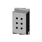 Pushbutton Encl - Extra Deep - 6 PB x 22.5 mm - Steel/Gray