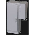 Heavy Duty Free-Standing Enclosure With External Disconnect Enclosure Installed, Single Door, NEMA 3R,4,12,13&IP66,Carbon Steel, Gray, Handle & 3-Point Mechanism, Sub-Panel Included, 72x28,18
