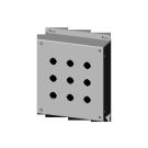 Pushbutton Encl - Extra Deep - 9 PB x 22.5 mm - Steel/Gray