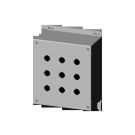 Pushbutton Encl - Extra Deep - 9 PB x 22.5 mm - Steel/Gray