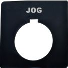 30MM White on Black JOG Square Pushbutton Legend Plate