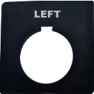 30MM Black LEFT Half Round Pushbutton Legend Plate