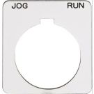 30MM Black JOG/RUN Half Round Pushbutton Legend Plate