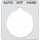 30MM Black on White AUTO/OFF/HAND Square Pushbutton Legend Plate