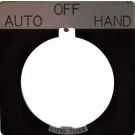 30MM Black AUTO/OFF/HAND Half Round Pushbutton Legend Plate