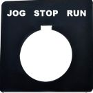 30MM Black JOG/STOP/RUN Half Round Pushbutton Legend Plate