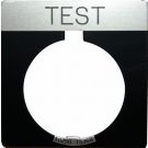 30MM Black TEST Half Round Pushbutton Legend Plate