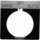30MM Blue HAND/OFF/AUTO Rectangular Pushbutton Legend Plate