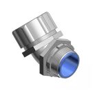 3/8 Inch 45 Degree Steel Insulated Throat Liquidtight Sealtite Connector
