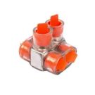 Aluminum Multi-Tap Encapsulated Cable Block, Two-Way Configuration, 2 Outlets, Wire Range 500 kcmil-6 str. Hex size 3/8",600 Volt Rated