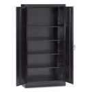 Storage Cabinet Black 5 Shelves 2 Door 36 Inch Wide 18 Inch Deep 72 Inch High-Assembled
