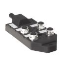 M12 4-port Junction Box with M23 Home Run Side Exit, 4 Pin I/O Ports, PNP LEDs (4MB12Z-4P2-CS12H)