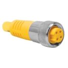 M12 Single Ended Cordset 4 Wire, 5 meter, Straight Female Short Body (RKL 4.43-5)